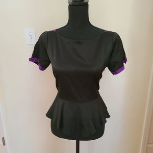 Spiegel Black cotton blend dressy blouse